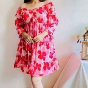 Woman fit and flare multicolor dess
